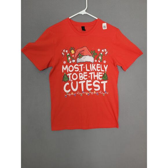 Most Likely TO BE THE CUTEST Christmas T-Shirt Boys Size Small - Picture 1 of 6